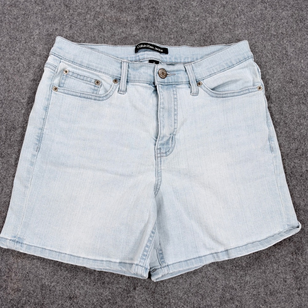 Calvin Klein Jeans Womens Size 27 Light Wash Denim Shorts Stretch Blue 4220